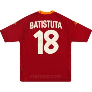 2000-01 MAILLOT RETRO VINTAGE AS ROMA HOME BATISTUTA