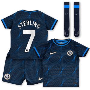 MAILLOT KIT ENFANT CHELSEA EXTERIEUR 2023 2024 STERLING