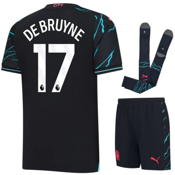 MAILLOT KIT ENFANT MANCHESTER CITY THIRD 2023 2024 DE BRUYNE