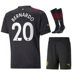 MAILLOT KIT ENFANT MANCHESTER CITY EXTÉRIEUR 2022 2023 BERNARDO