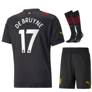 MAILLOT KIT ENFANT MANCHESTER CITY EXTÉRIEUR 2022 2023 DE BRUYNE