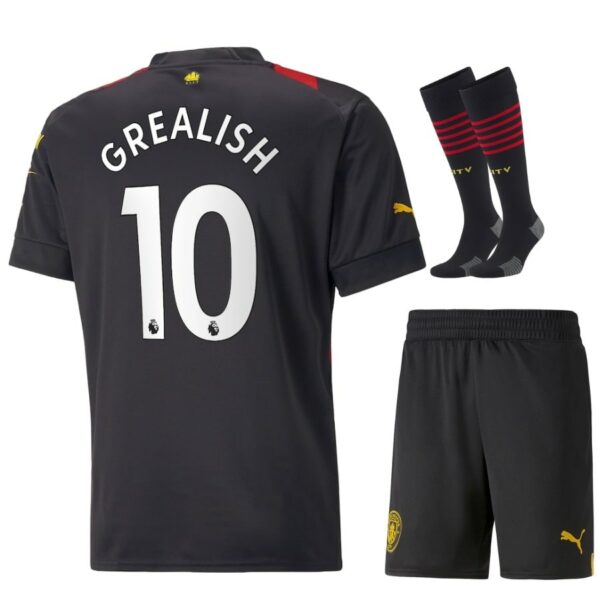 MAILLOT KIT ENFANT MANCHESTER CITY EXTÉRIEUR 2022 2023 GREALISH