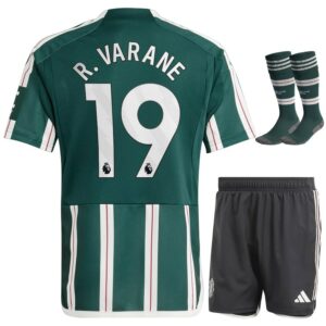 MAILLOT KIT ENFANT MANCHESTER UNITED EXTÉRIEUR 2023 2024 R.VARANE