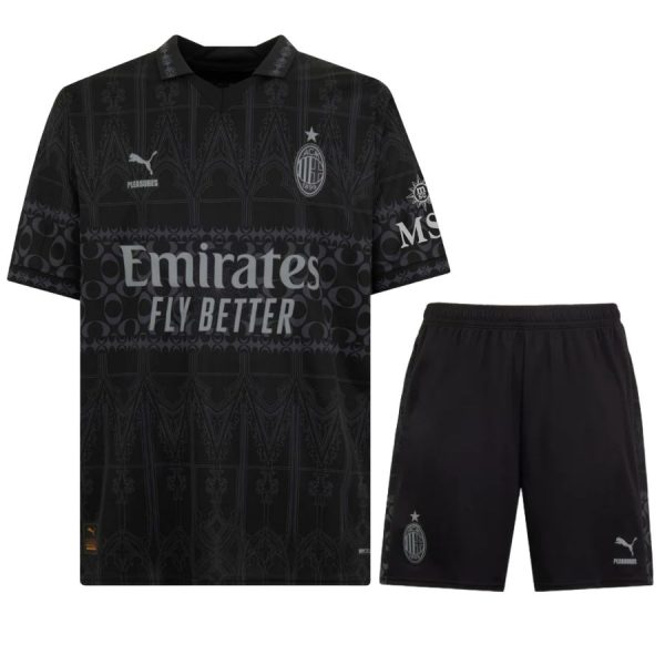 MAILLOT KIT ENFANT MILAN AC X PLEASURES NOIR 2023 2024