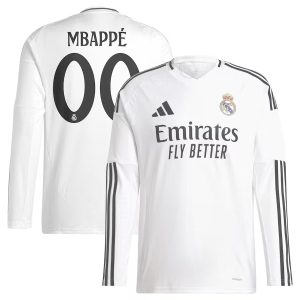 MAILLOT REAL MADRID 2024 2025 MBAPPE MANCHES LONGUES