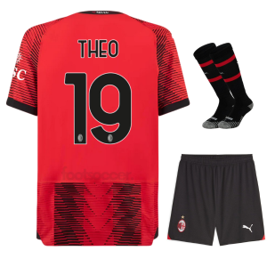 MAILLOT KIT ENFANT MILAN AC DOMICILE 2023 2024 THEO